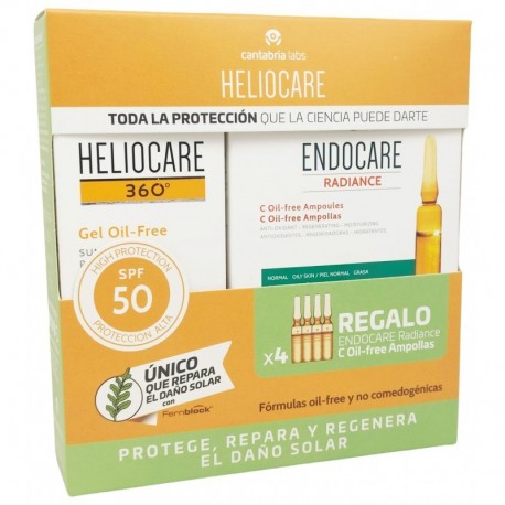 HELIOCARE 360 Pack Gel Oil Free + Endocare Radiance Ampollas de Regalo